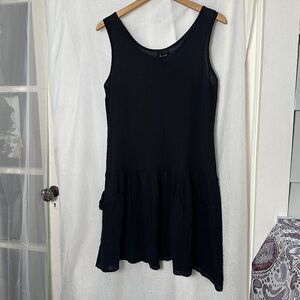 3/$20 💥 Dotti Black Flowy‎ Sleeveless Cotton Babydoll Cover Up Dress W/ Pockets